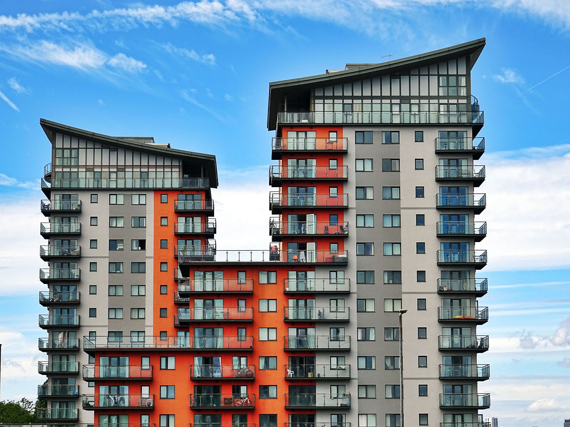 Modern multi-floor condo community